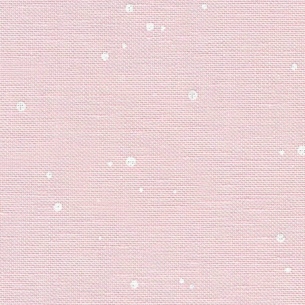 Zweigart 32 count Belfast Linen offcut - Rose/White Splash (4279) 28 x 20cm (154)
