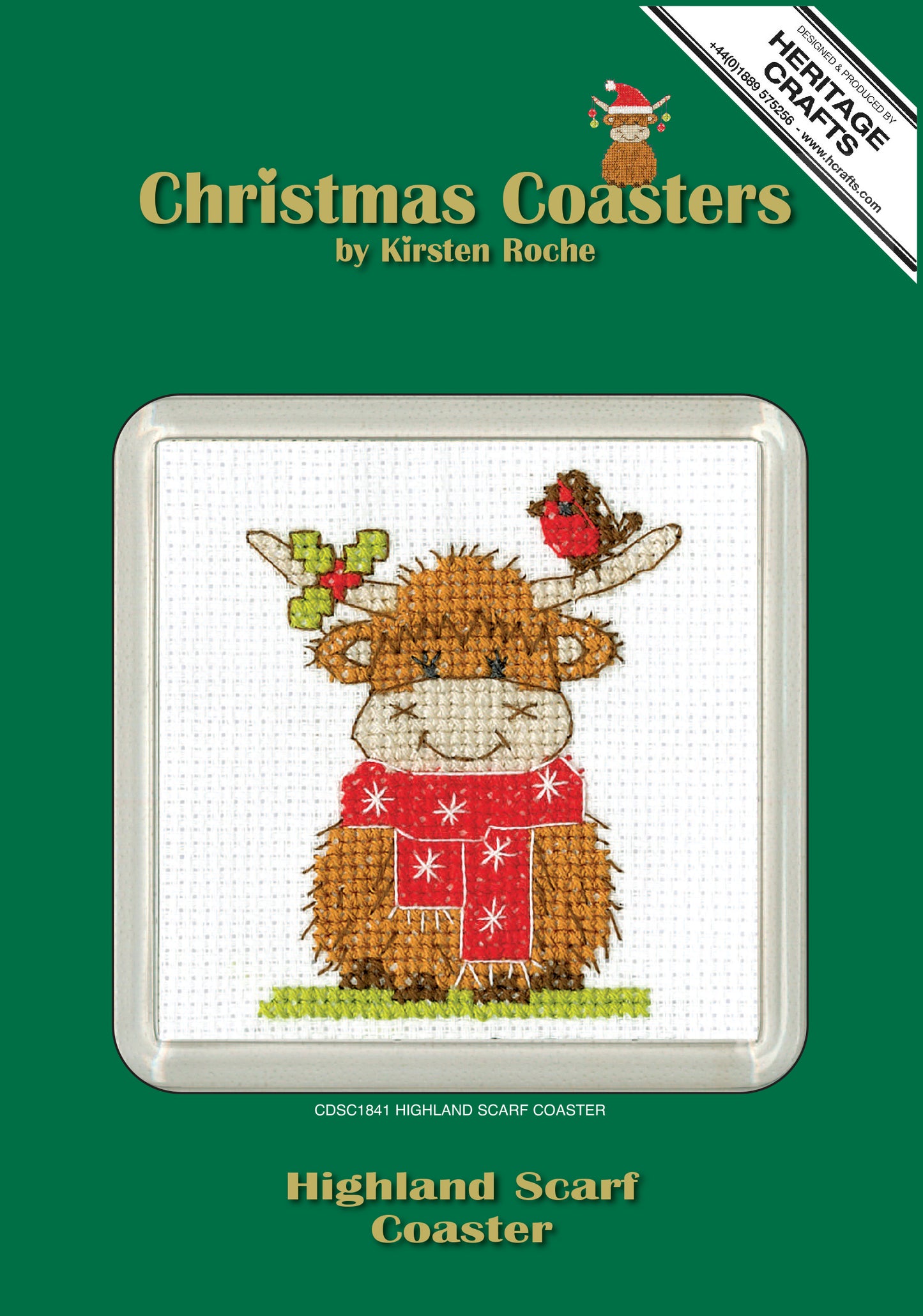 Highland Scarf cross stitch coaster kit - CDSC1841