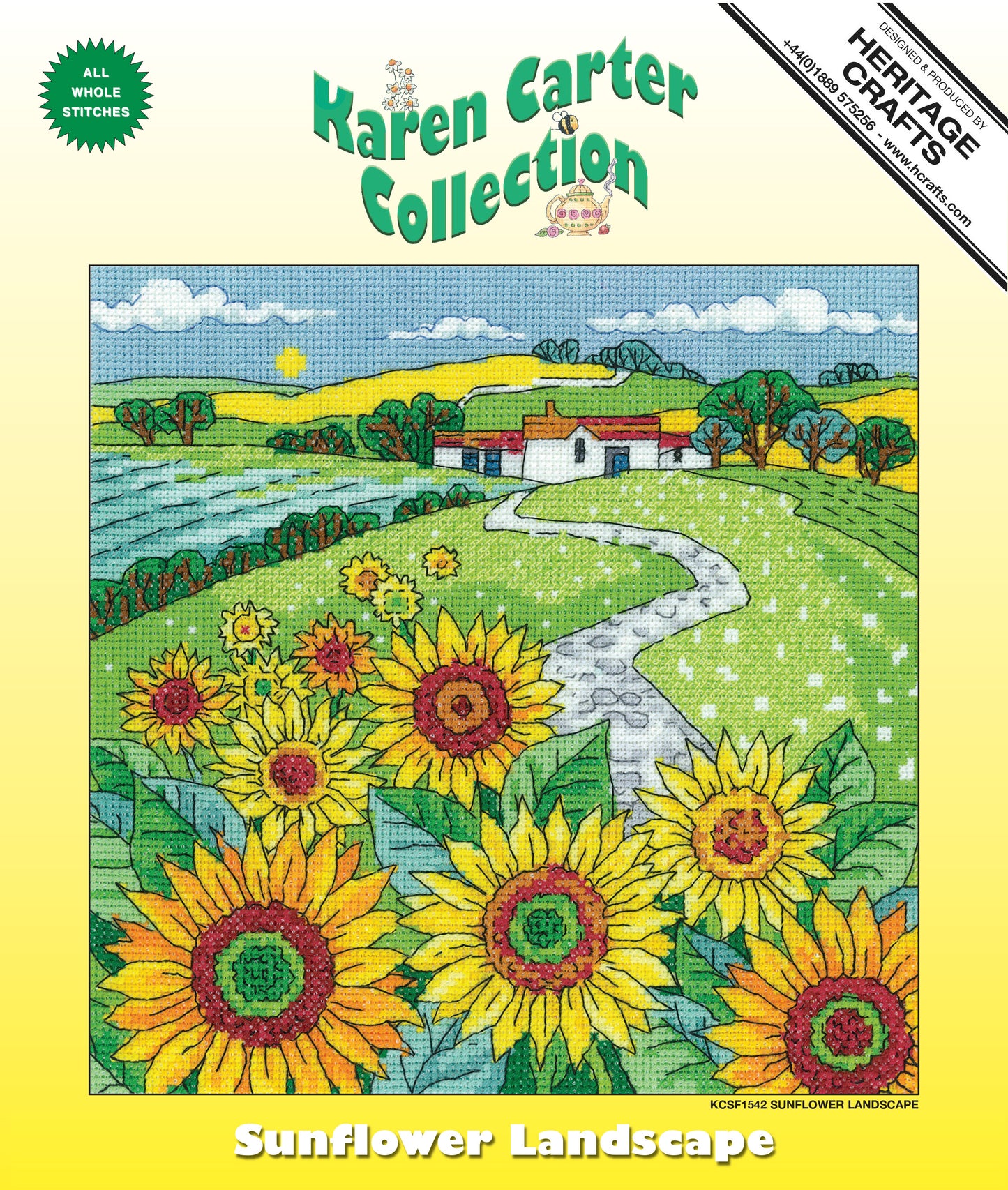 Sunflower Landscape cross stitch kit - KCSF1542