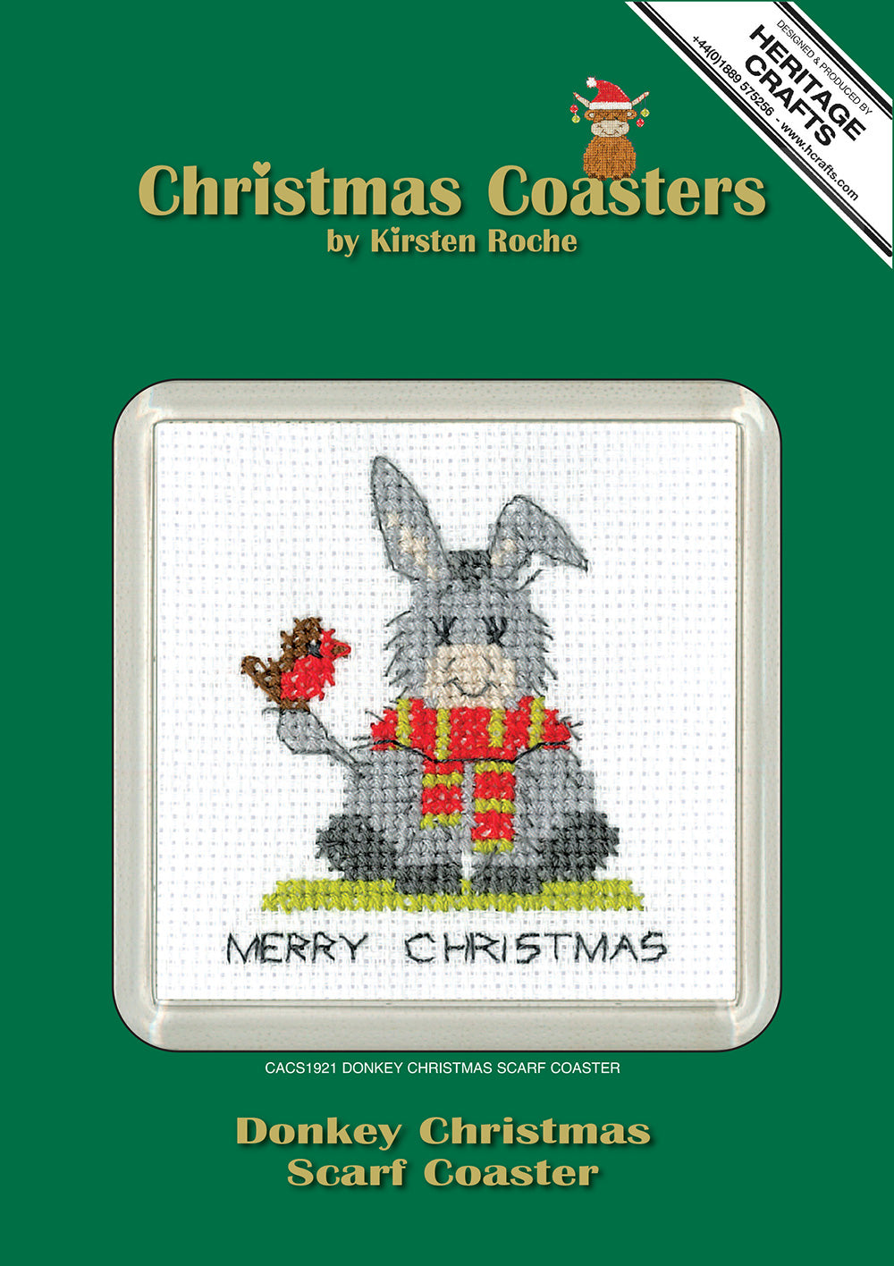 Donkey - Christmas Scarf Coaster cross stitch kit - CACS1921