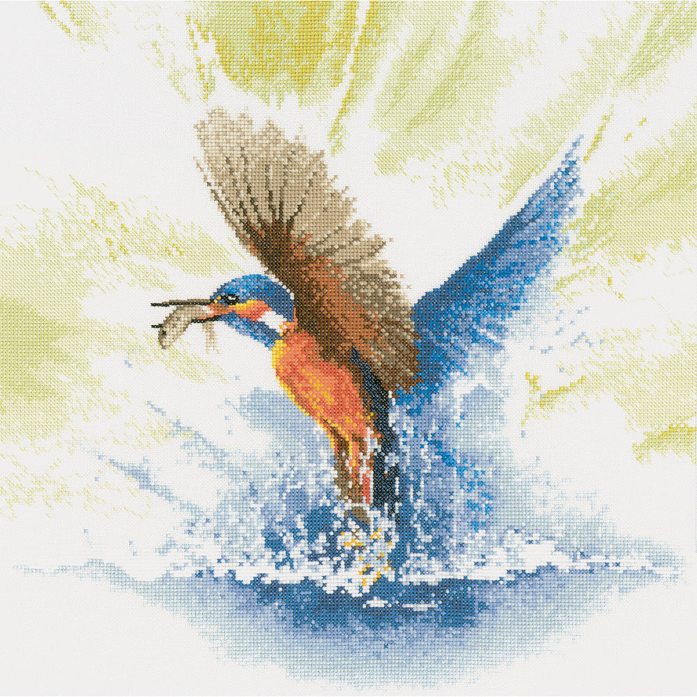 Kingfisher in Flight cross stitch chart pack - FFKF482C