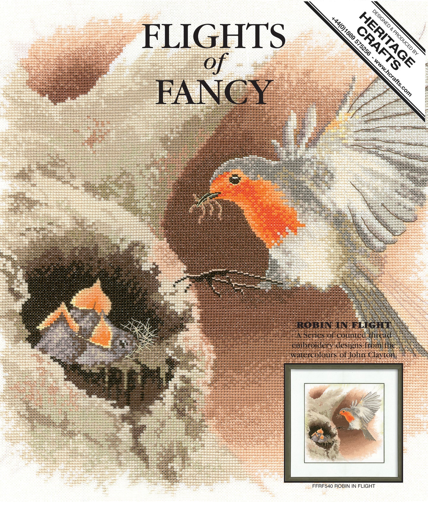 Robin in Flight cross stitch chart pack - FFRF540C