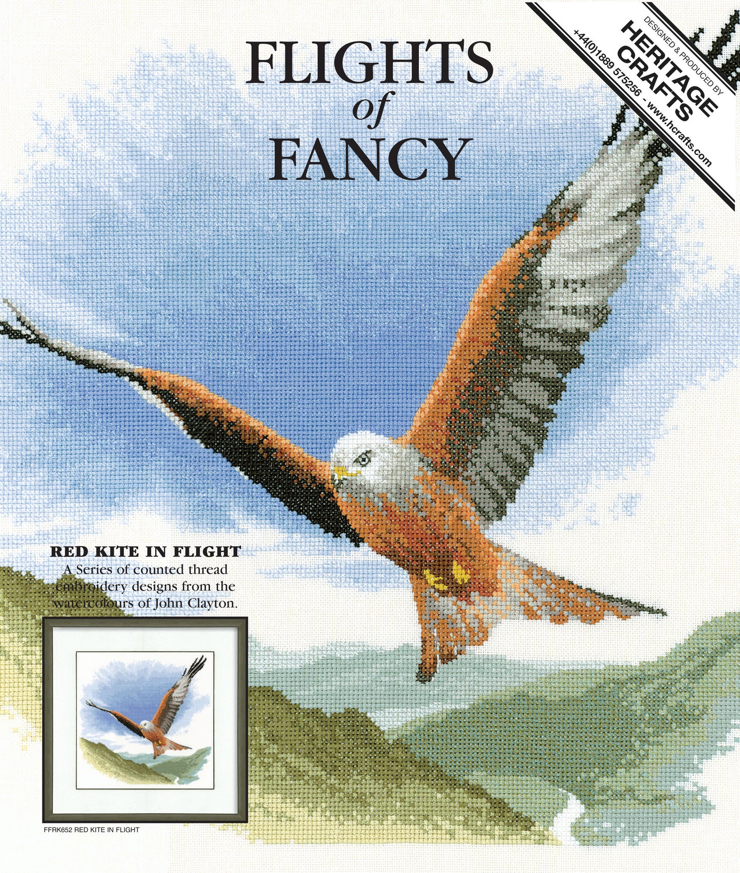 Red Kite in Flight cross stitch chart pack - FFRK652C