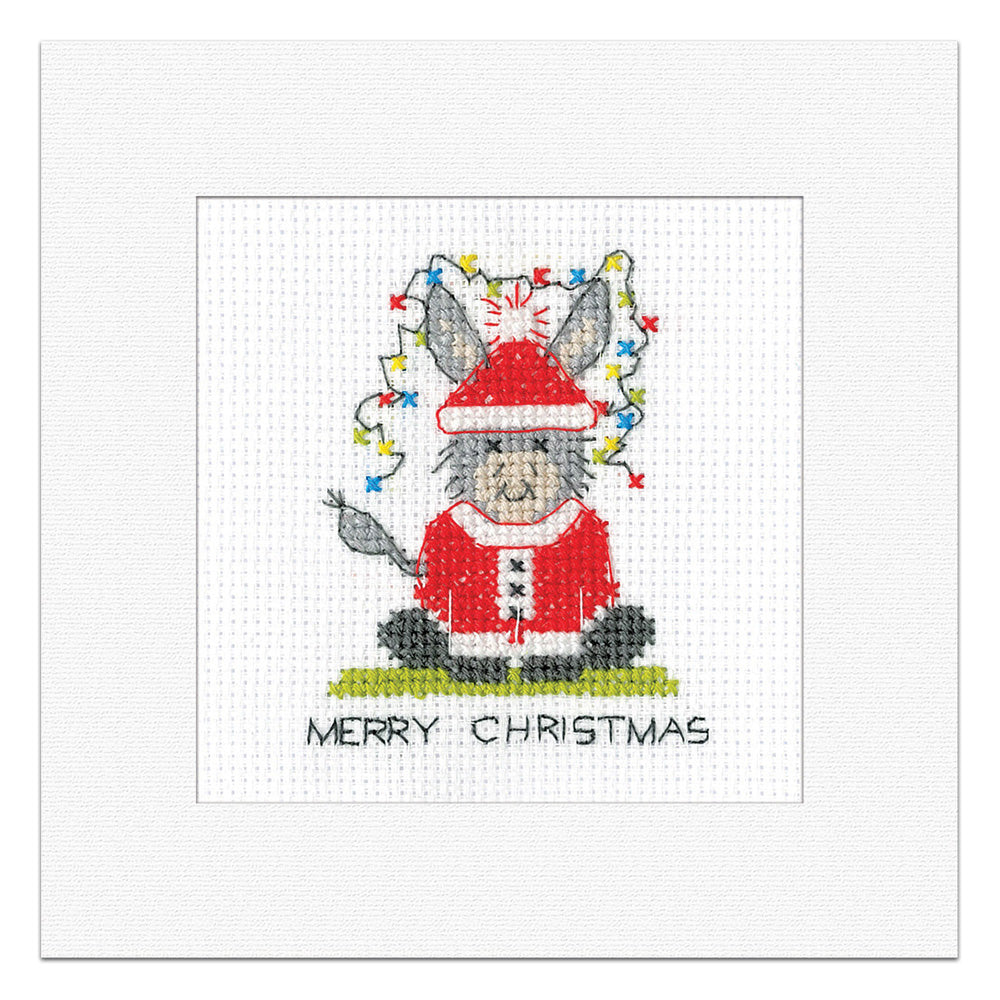 Donkey - Santa Greeting Card cross stitch kit - GADS1919
