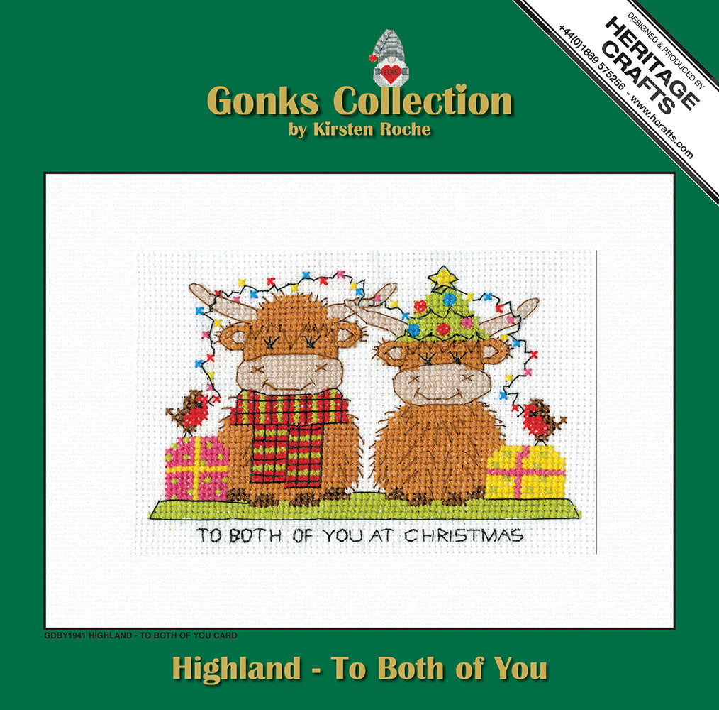 Highland To Both of You Christmas Card cross stitch kit - GDBY1941