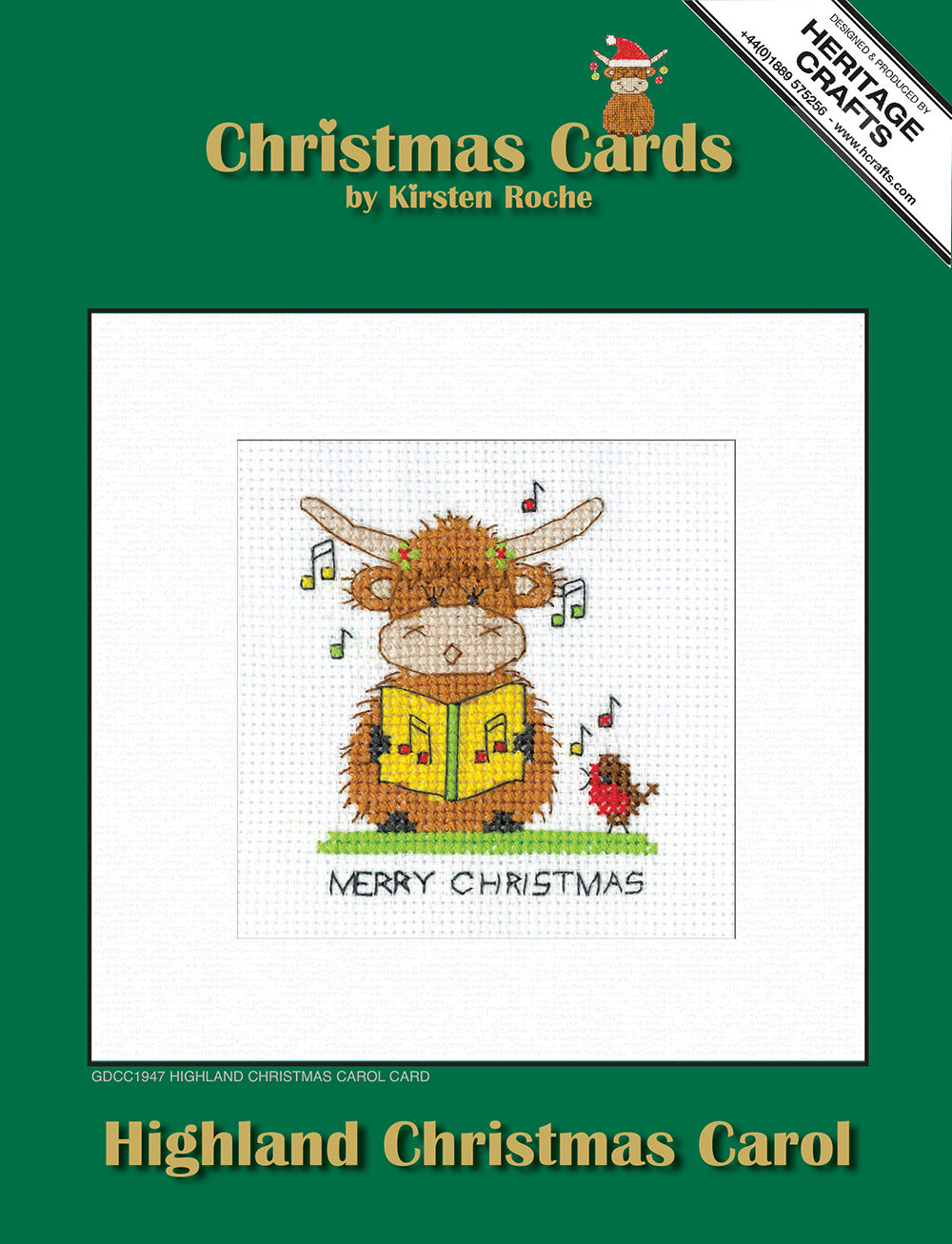 Highland Christmas Carol Christmas Card cross stitch kit - GDCC1947