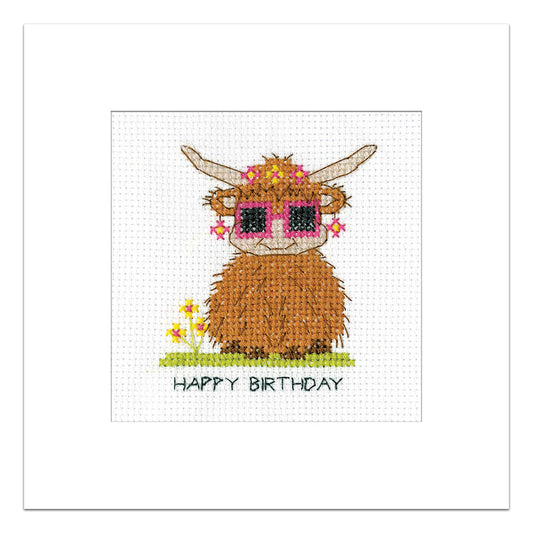Highland Sunglasses Greeting Card cross stitch kit - GDSG1884