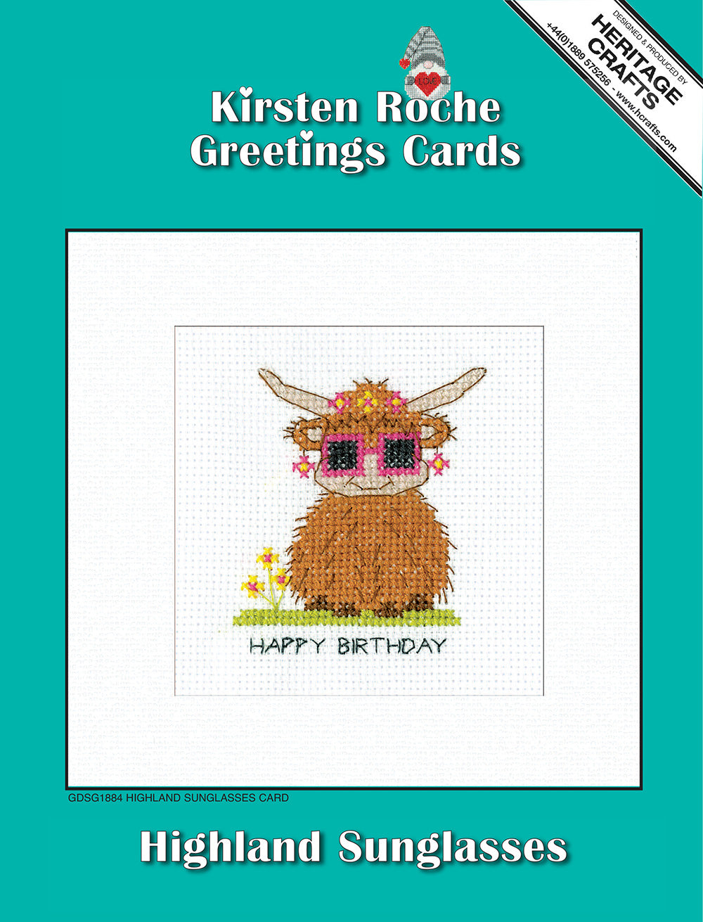Highland Sunglasses Greeting Card cross stitch kit - GDSG1884