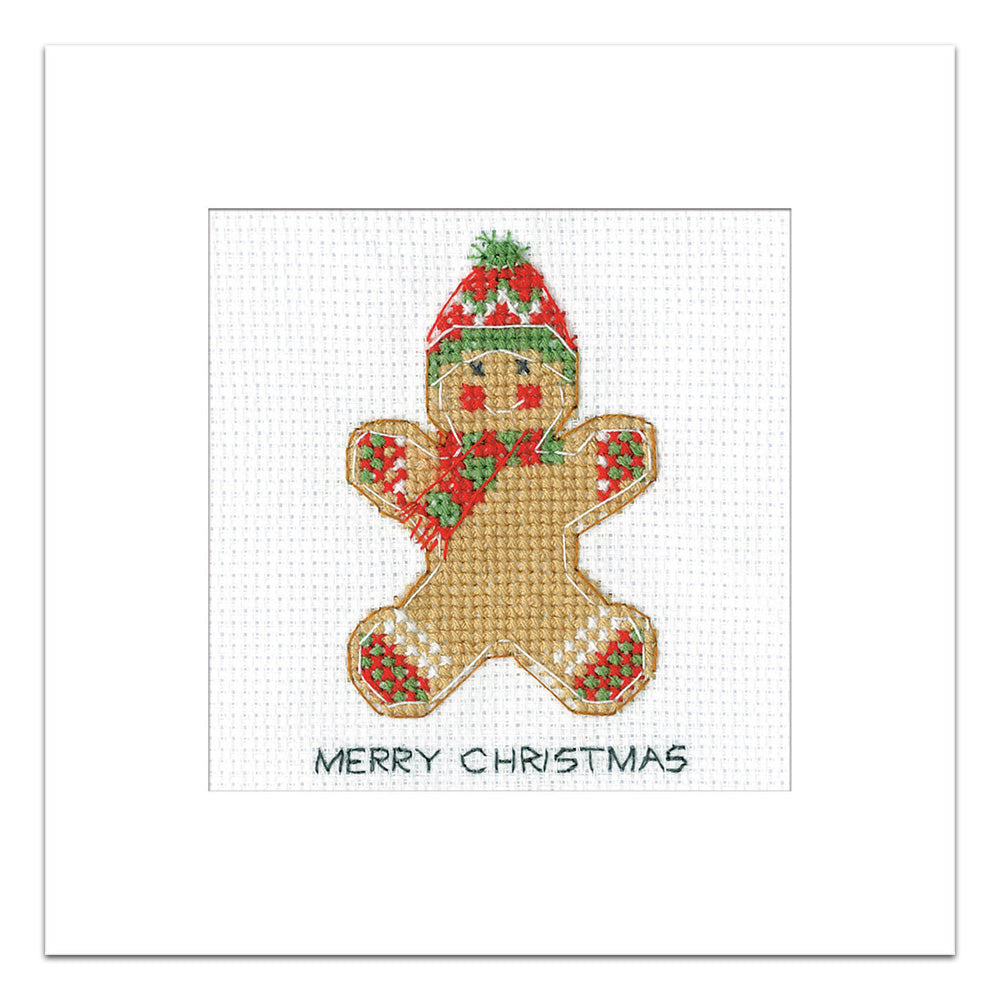 Gingerbread Winter Hat Christmas Card cross stitch kit - GIWH1790
