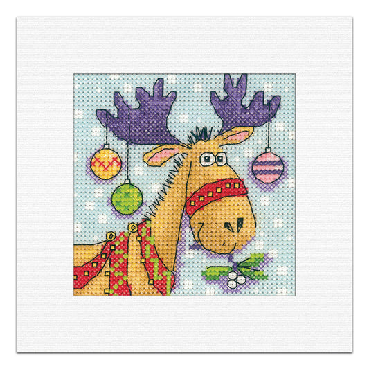 Karen Carter Reindeer Christmas Card cross stitch kit - GKRE1243