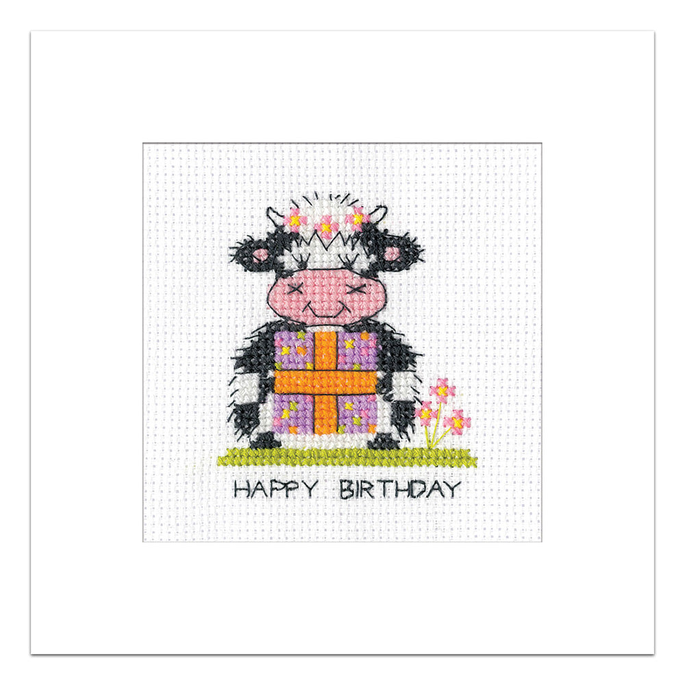 Milkshake Present Greeting Card cross stitch kit - GMPR1901