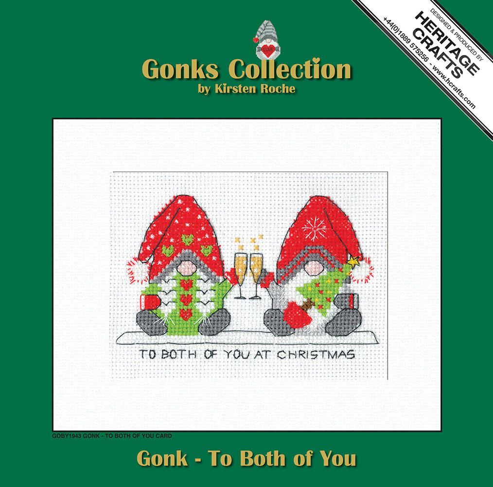 Gonk To Both of You Christmas Card cross stitch kit - GOBY1943