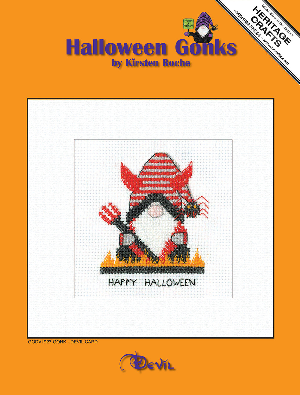 Gonk Devil Greeting Card cross stitch kit - GODV1927