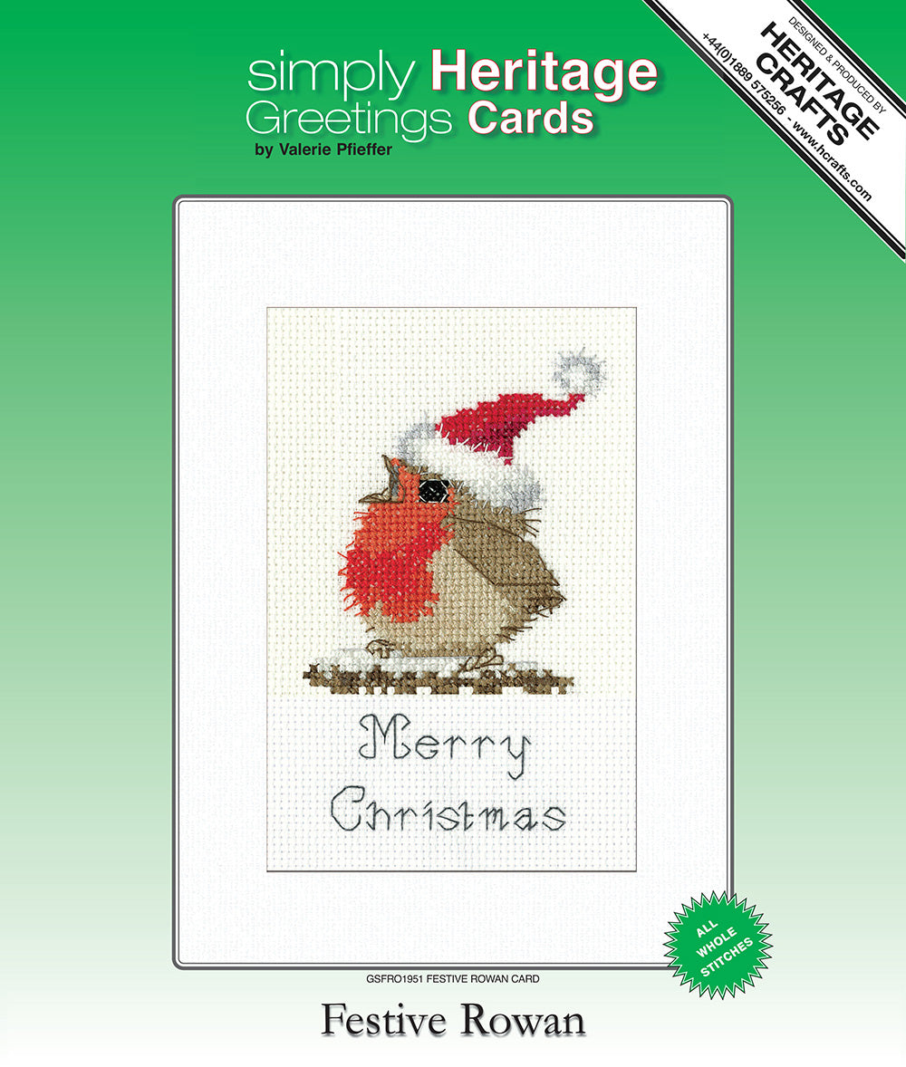 Festive Rowan Robin Christmas Card kit - GSFRO1951