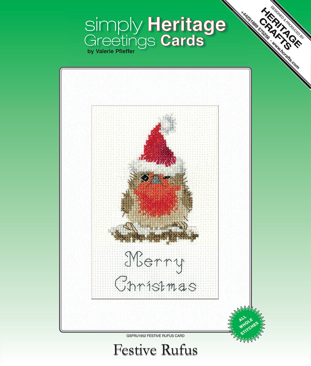 Festive Rufus Robin Christmas Card kit - GSFRU1952