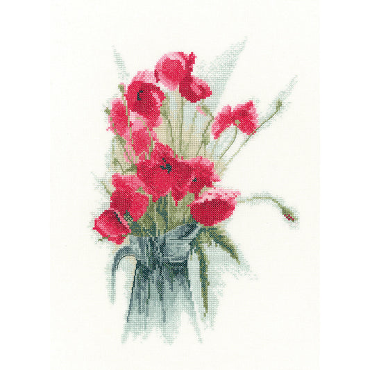 Jug of Poppies cross stitch kit - JCJP1302
