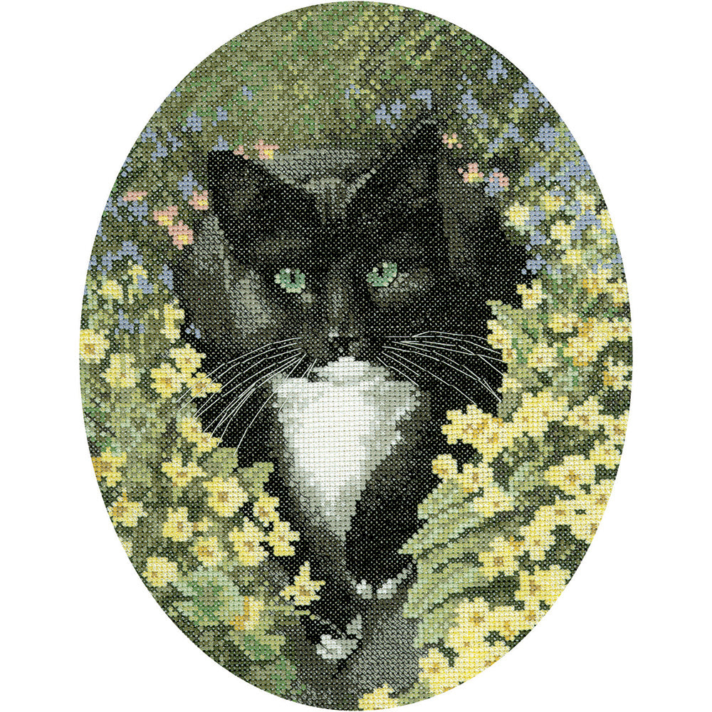 Black and White Cat cross stitch chart pack - JSBL346C