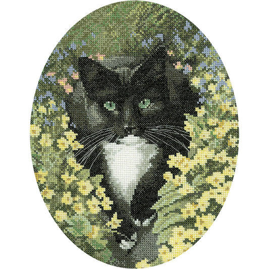 Black and White Cat cross stitch chart pack - JSBL346C