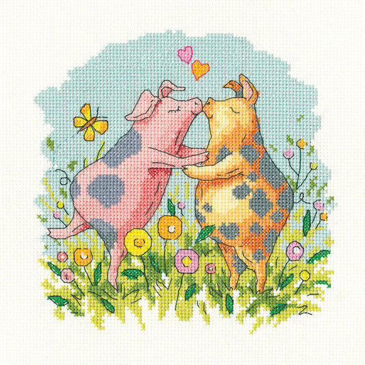 Hogs and Kisses Cross Stitch Kit - KCHK1705 (D)