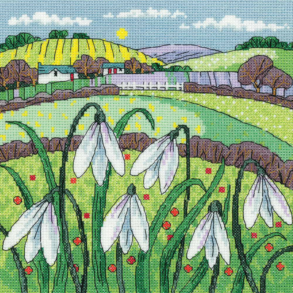 Snowdrop Landscape cross stitch kit - KCSD1615