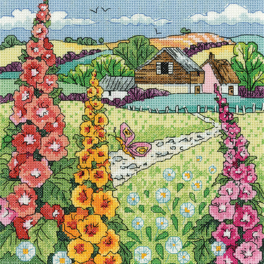 Hollyhock Farm cross stitch kit - KLHF1617A