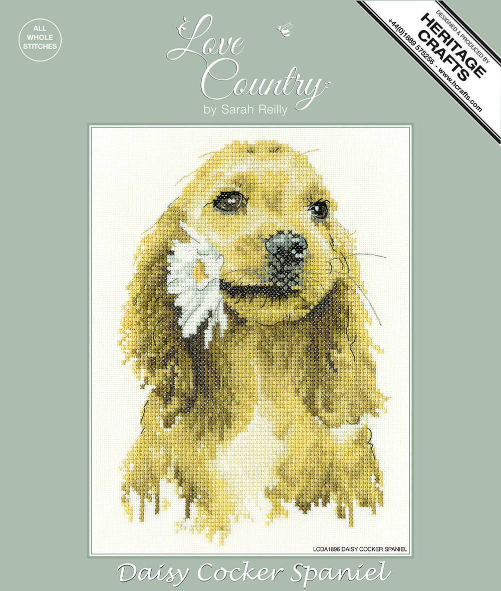 Daisy Cocker Spaniel cross stitch kit - LCDA1896