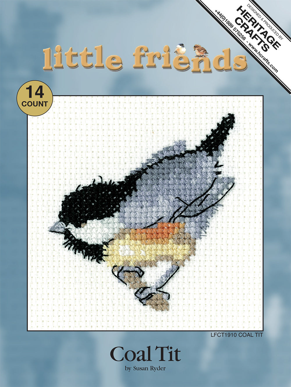 Little Friends Coal Tit cross stitch kit - LFCT1910