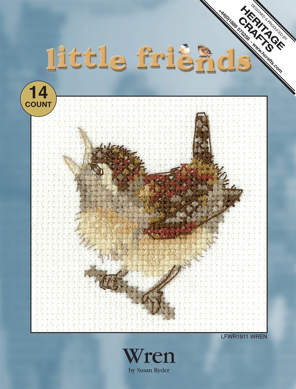 Little Friends Wren cross stitch kit - LFWR1911