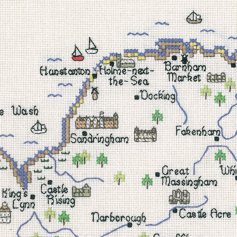 Norfolk Map cross stitch kit - MNF053