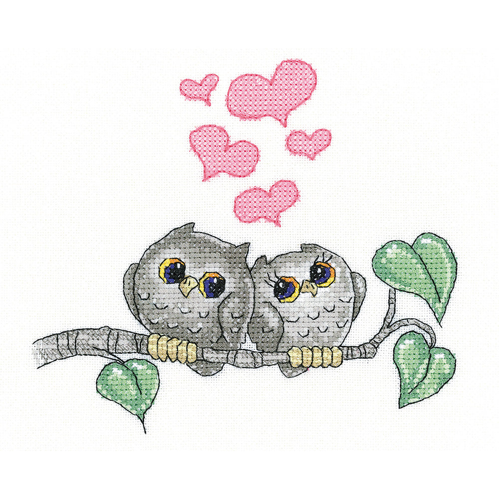 Hearts and Feathers cross stitch chart pack - PUHF1430C
