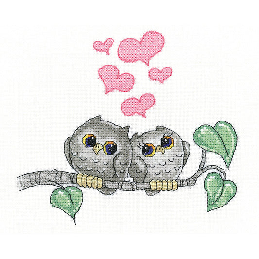Hearts and Feathers cross stitch chart pack - PUHF1430C