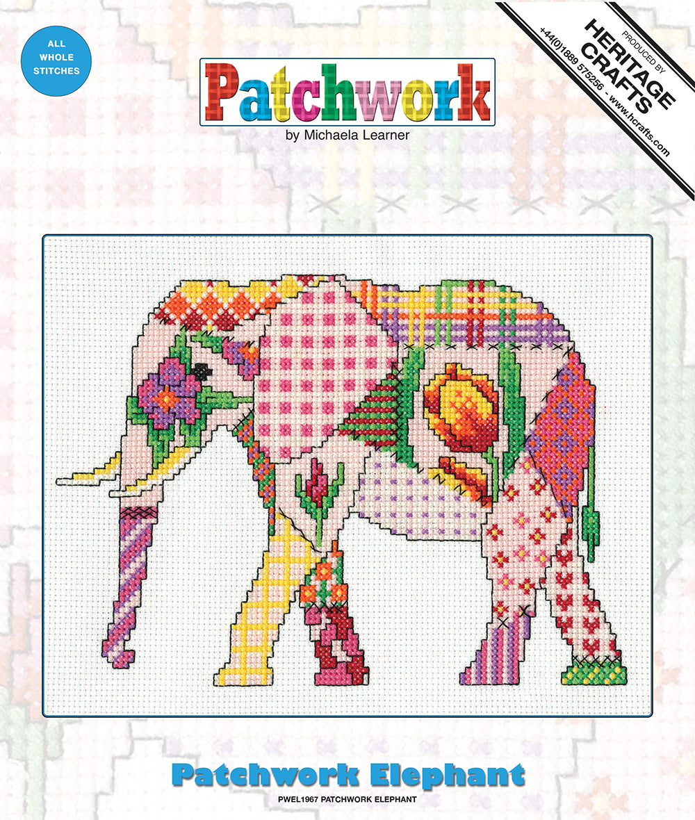 Patchwork Elephant cross stitch kit - PWEL1967