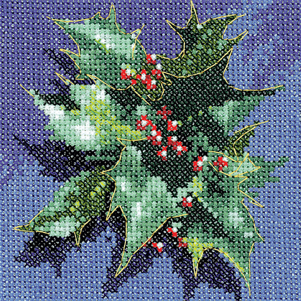 Mini Holly cross stitch chart pack - SHHL589C