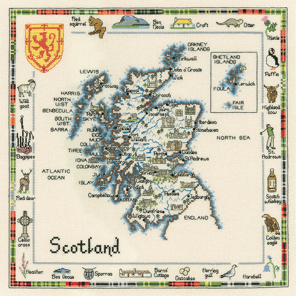 Scotland Special Interest Map cross stitch chart pack - SISC557C