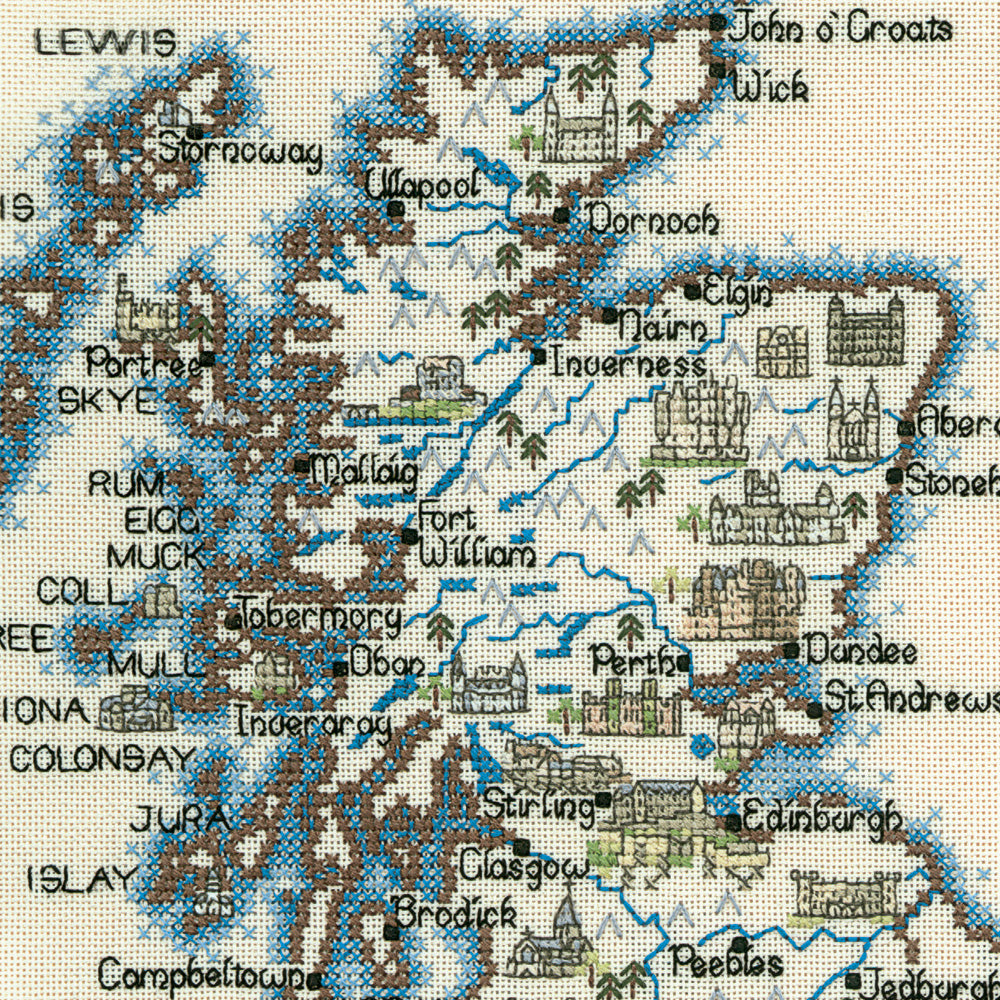 Scotland Special Interest Map cross stitch chart pack - SISC557C