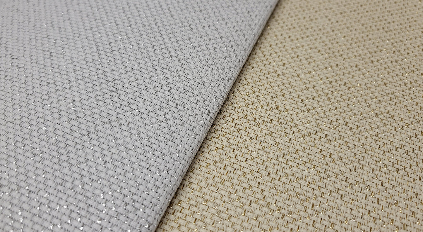 Zweigart Christmas 14ct Lurex Aida Pack - Silver & Gold Fat Quarters - SAVE 30% - FLA14QSG