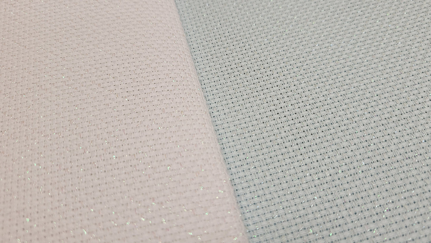 Zweigart Christmas 14ct Lurex Aida Pack - Opalescent & Light Blue Fat Quarters - SAVE 30% - FLA14QOB