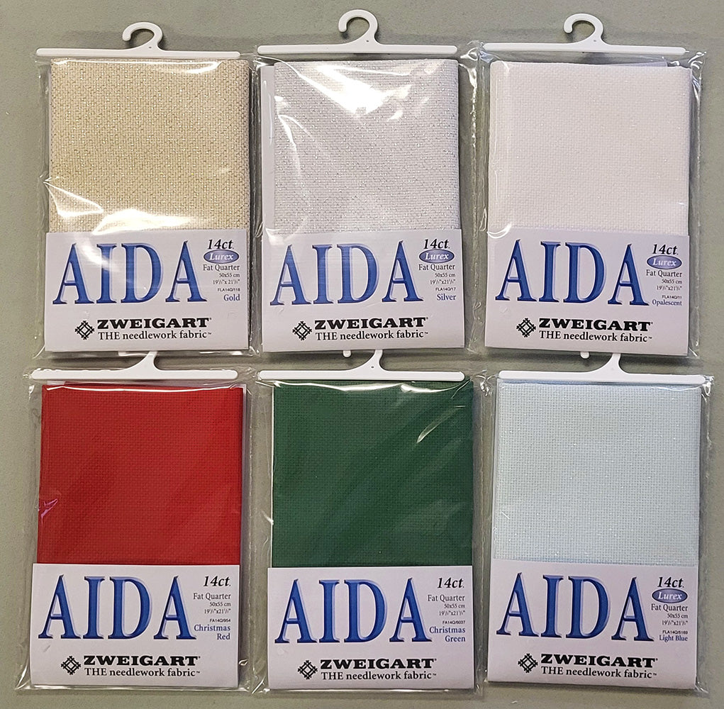 Zweigart Christmas 14ct Aida Pack - Six Fat Quarters - SAVE 35% - FA14QX6
