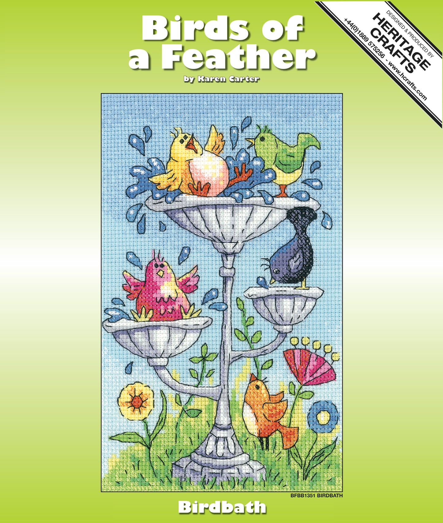 Bird Bath cross stitch chart pack - BFBB1351C