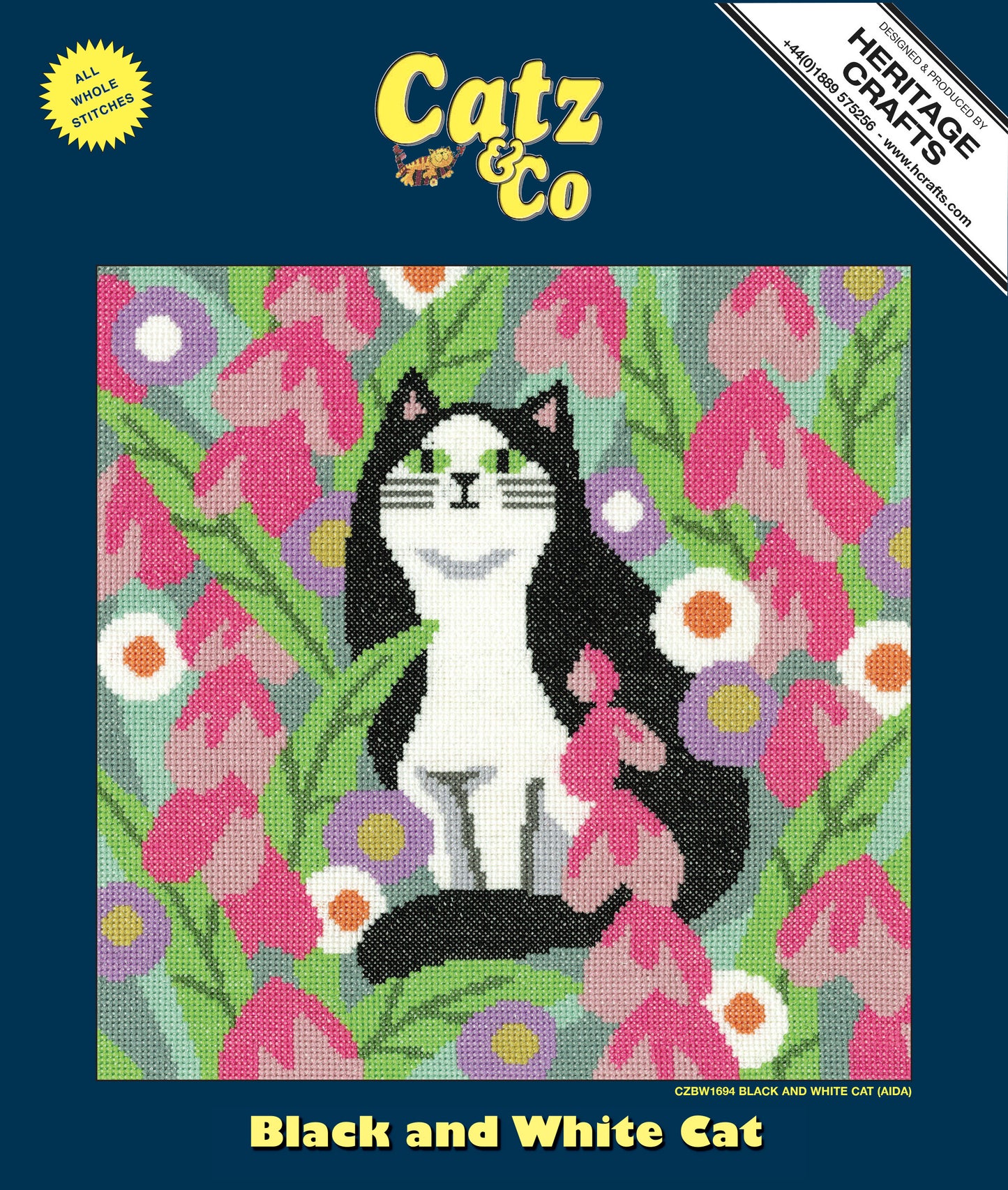 Black and White Cat cross stitch kit - CZBW1694