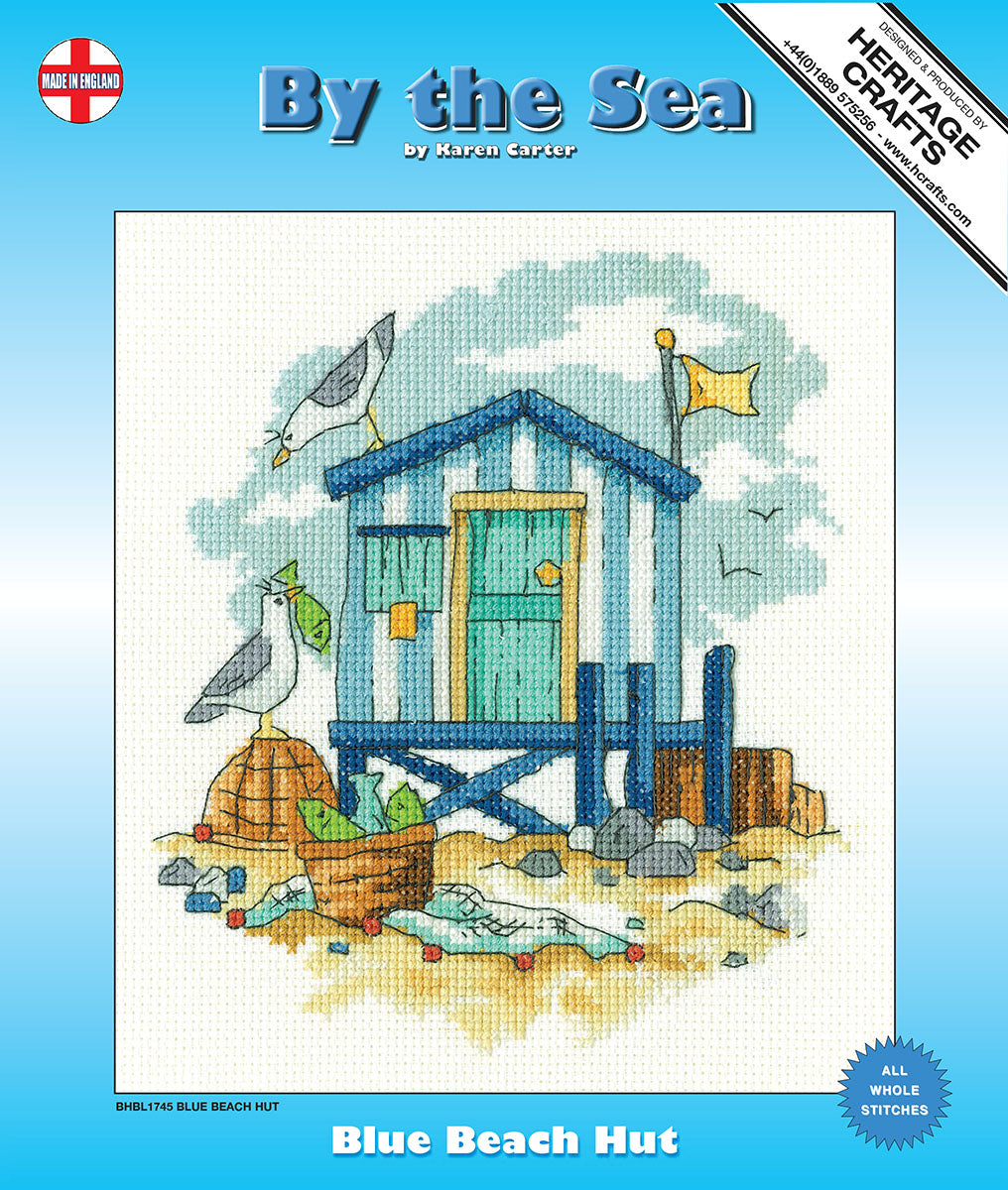 Blue Beach Hut cross stitch kit - BHBL1745