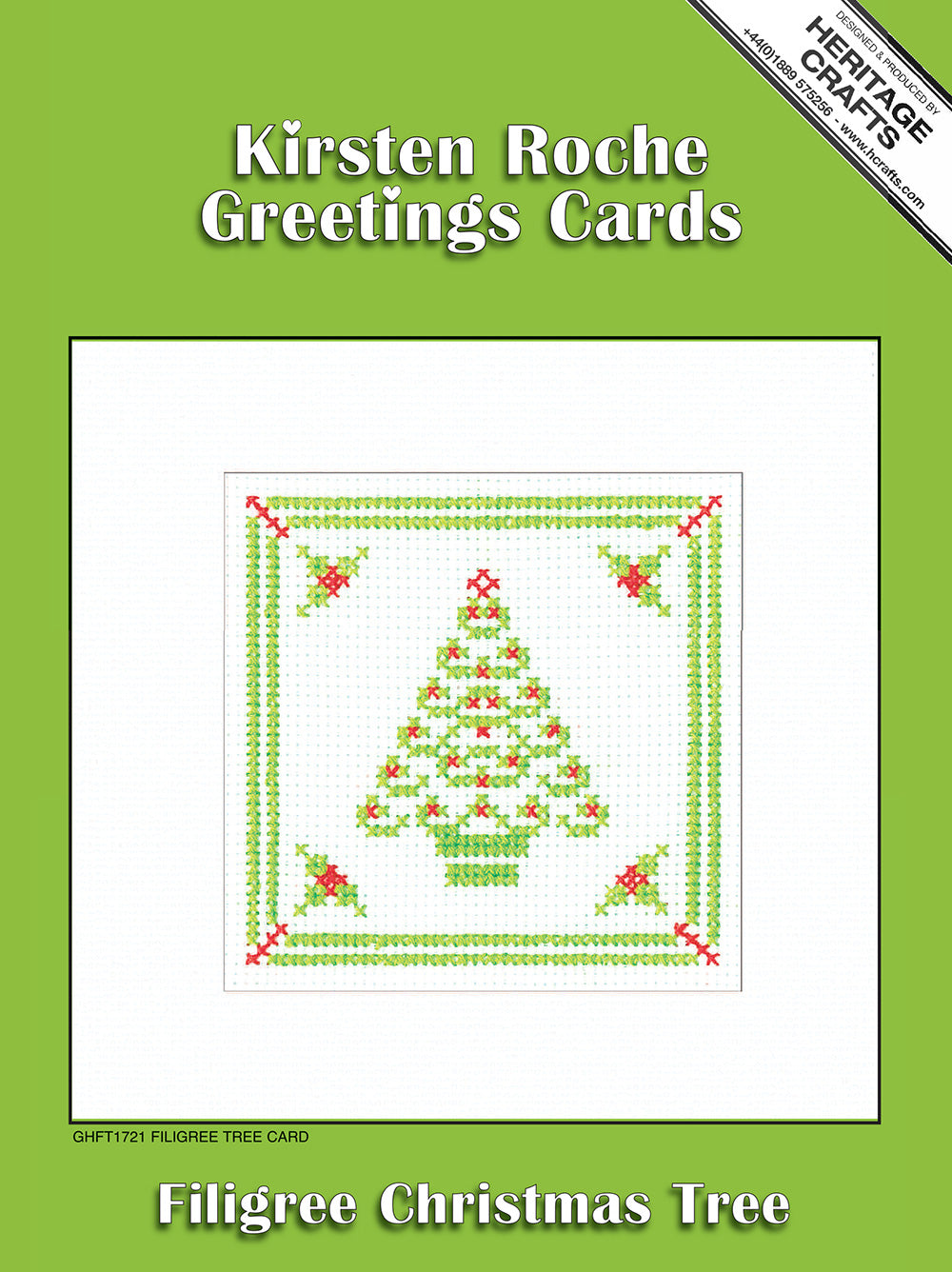 Holly Filigree Tree Christmas Card cross stitch kit - GHFT1721