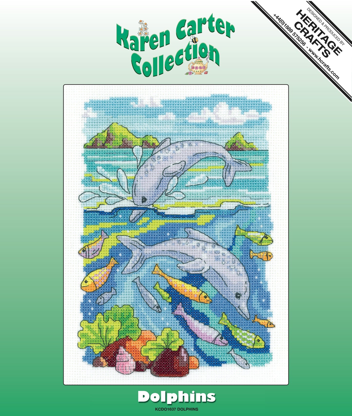 Dolphins (Karen Carter) cross stitch kit - KCDO1637