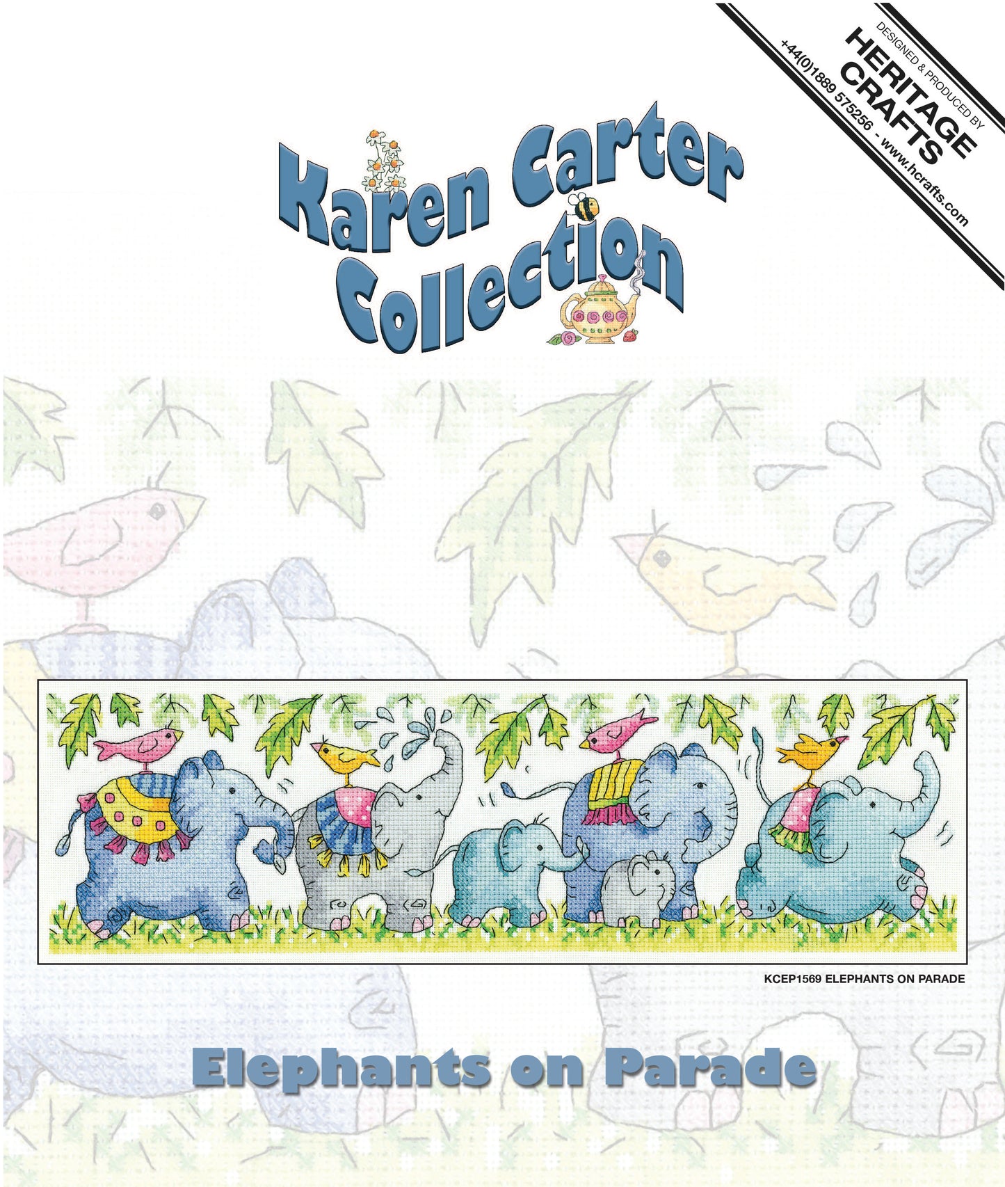 Elephants on Parade cross stitch kit - KCEP1569