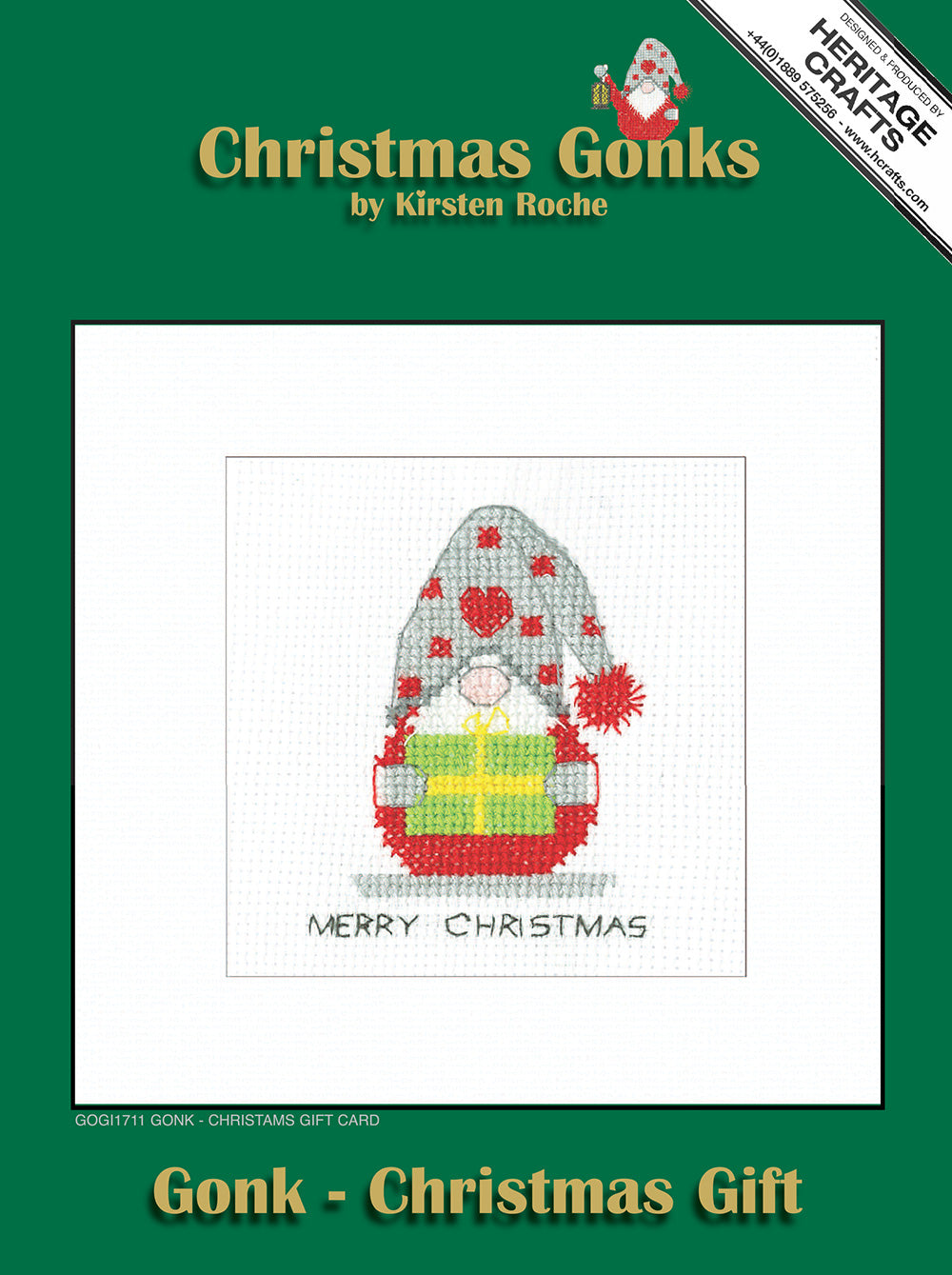 Gonk Christmas Gift Card cross stitch kit - GOGI1711