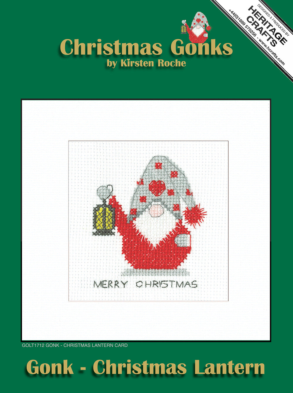 Gonk Christmas Lantern Card cross stitch kit - GOLT1712