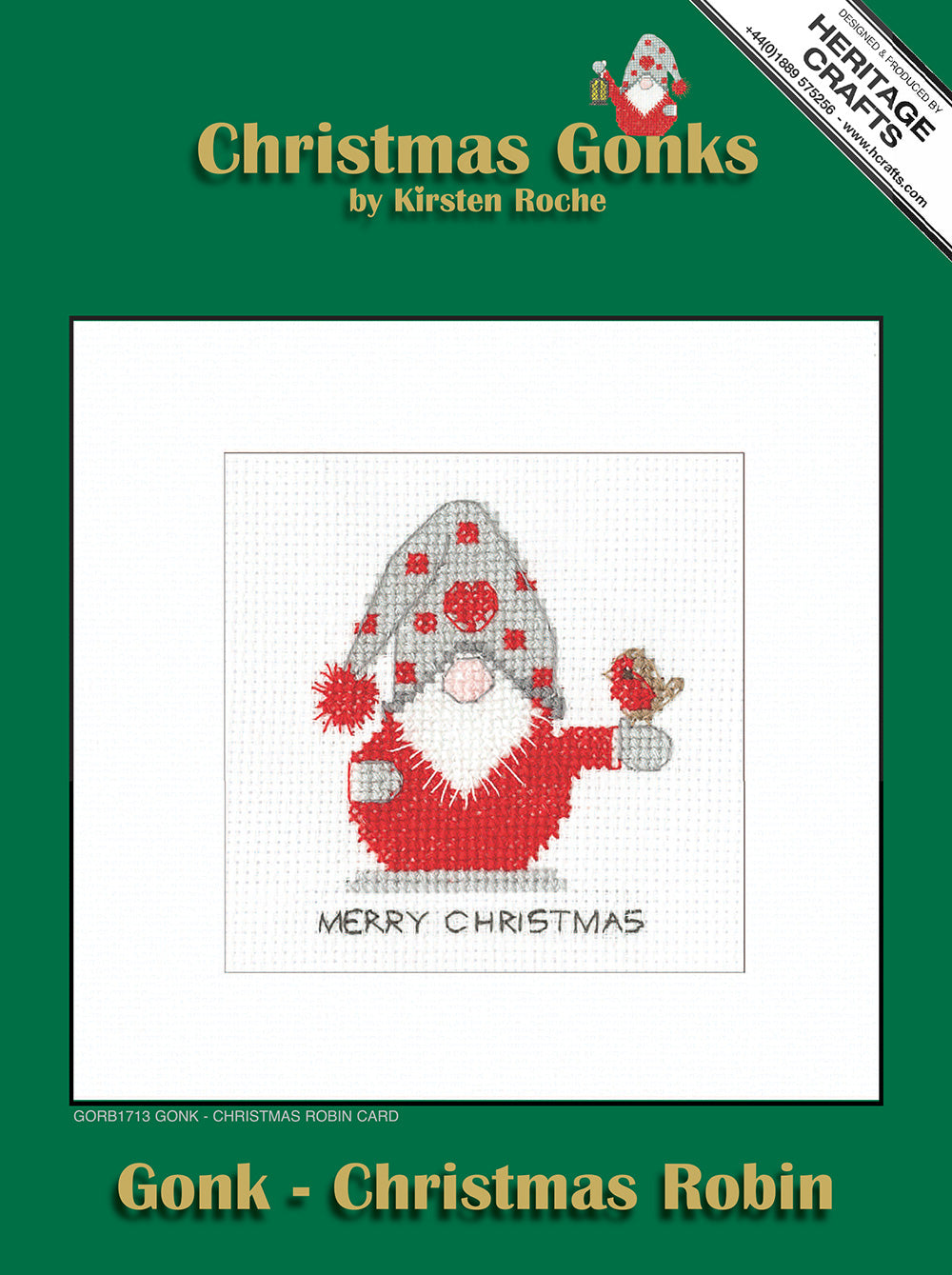 Gonk Christmas Robin Card cross stitch kit - GORB1713