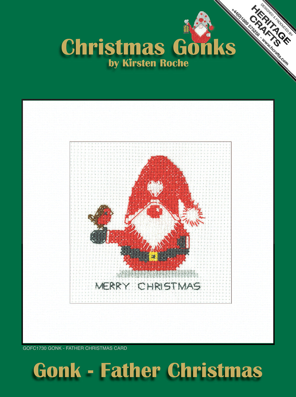 Gonk Father Christmas Card cross stitch kit - GOFC1730