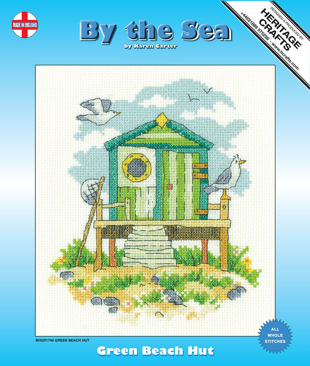 Green Beach Hut cross stitch kit - BHGR1746