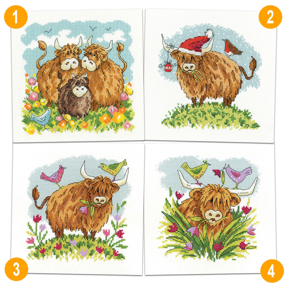 Highland Cows - Four Kits by Karen Carter